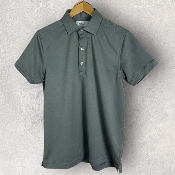 Ministry of Supply Short Sleeve Polo Shirt Mens Size Small Grey‎ Golf Pickleball - Picture 3 of 9